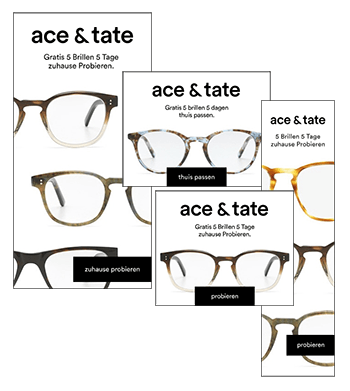 Ace & Tate Dynamic Remarketing HTML5 Banners.